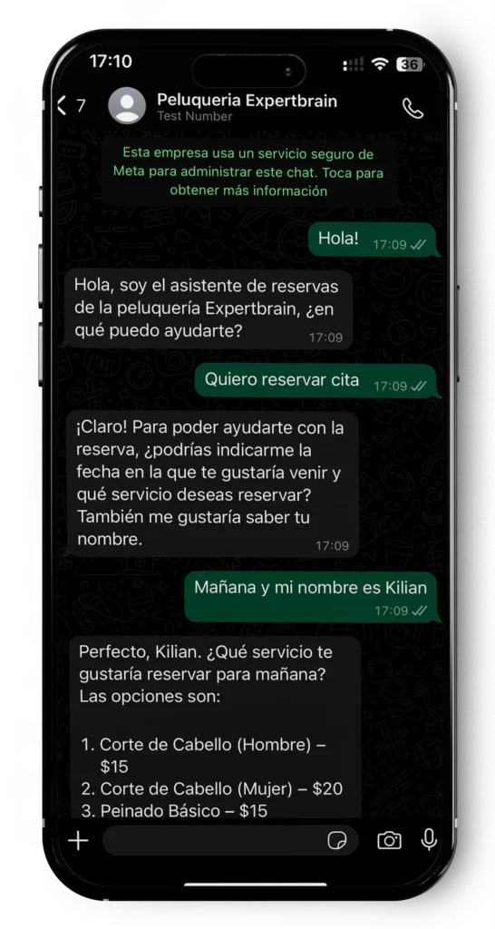 Asistente virtual de citas con inteligencia artificial para peluquerias