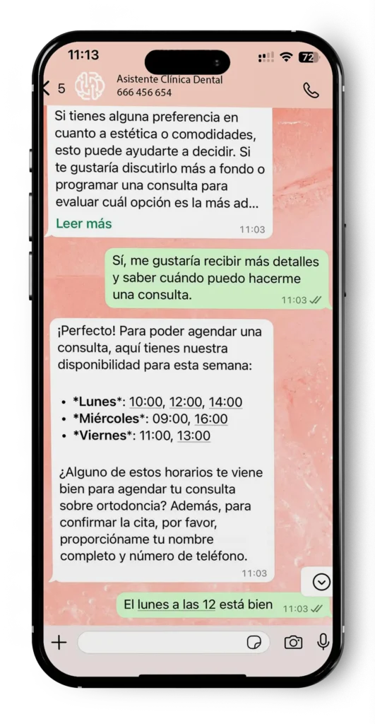 Chatbot con Ia para clinicas dentales